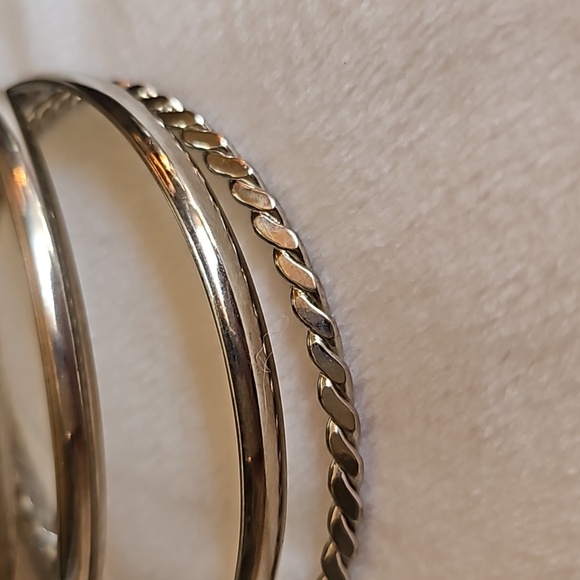 Stack of Four Silver Plated Bangle Braceletsa - Picture 4 of 5